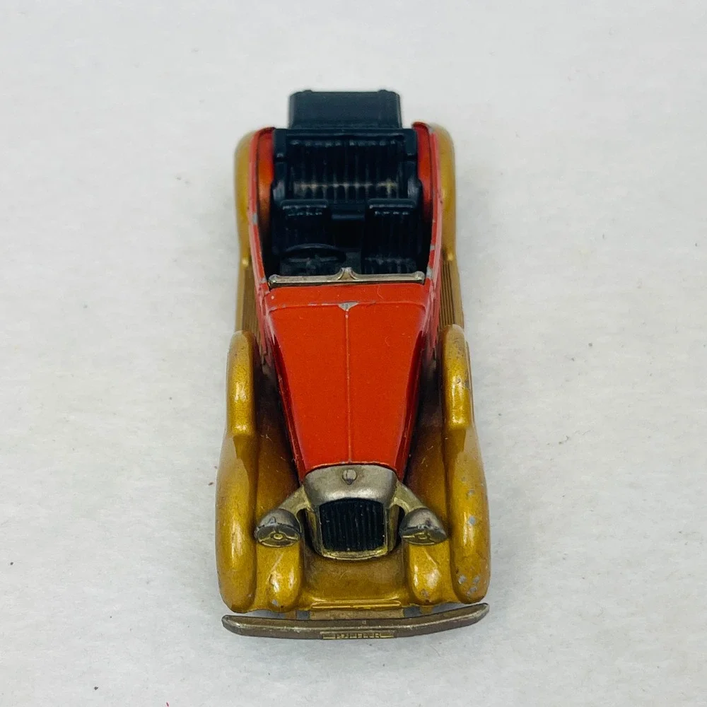 Vintage Diecast Model Car 1930s Style Convertible Red and Gold 3.25 Inch